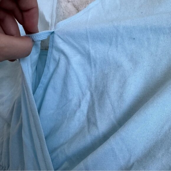 Victoria's Secret PINK | Pastel Blue Cotton Pajama Romper | Size Extra Small - Picture 10 of 15